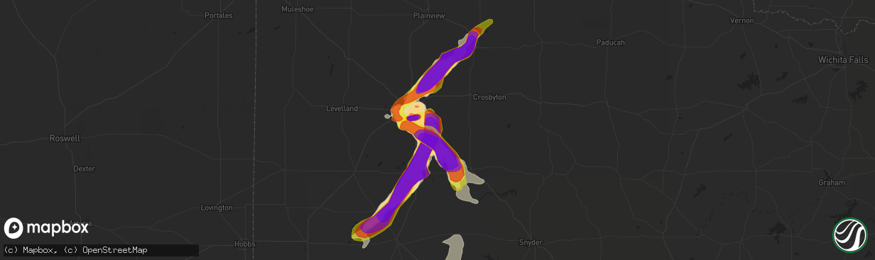 Hail map in Slaton, TX on June 24, 2019