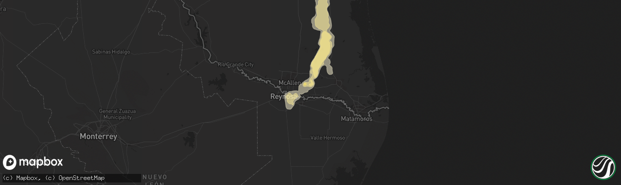 Hail map in Weslaco, TX on June 24, 2019