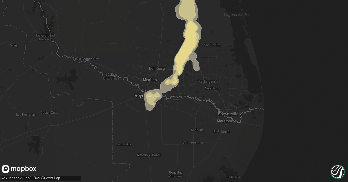 Hail map in Weslaco, TX on June 24, 2019