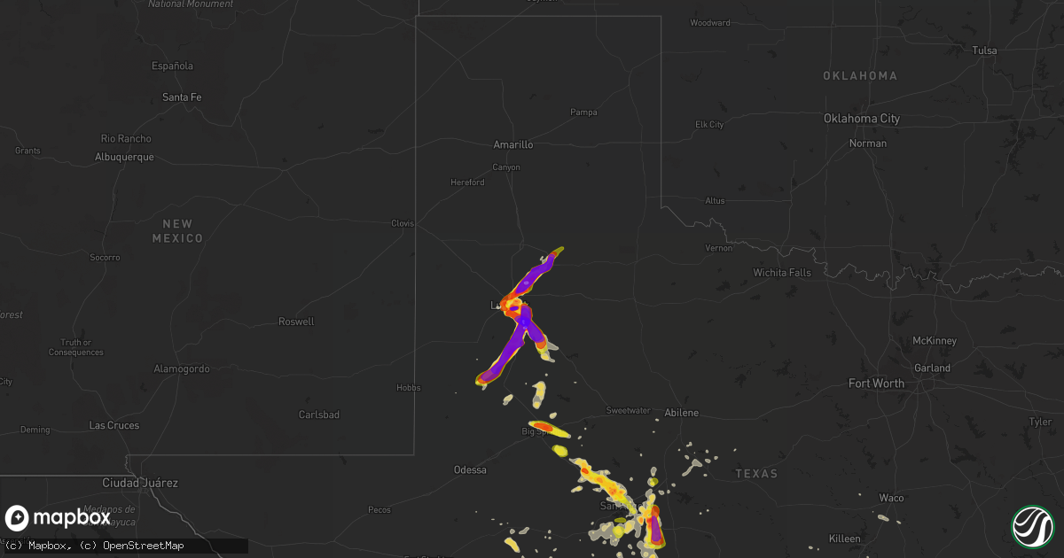 Hail map on June 24, 2019