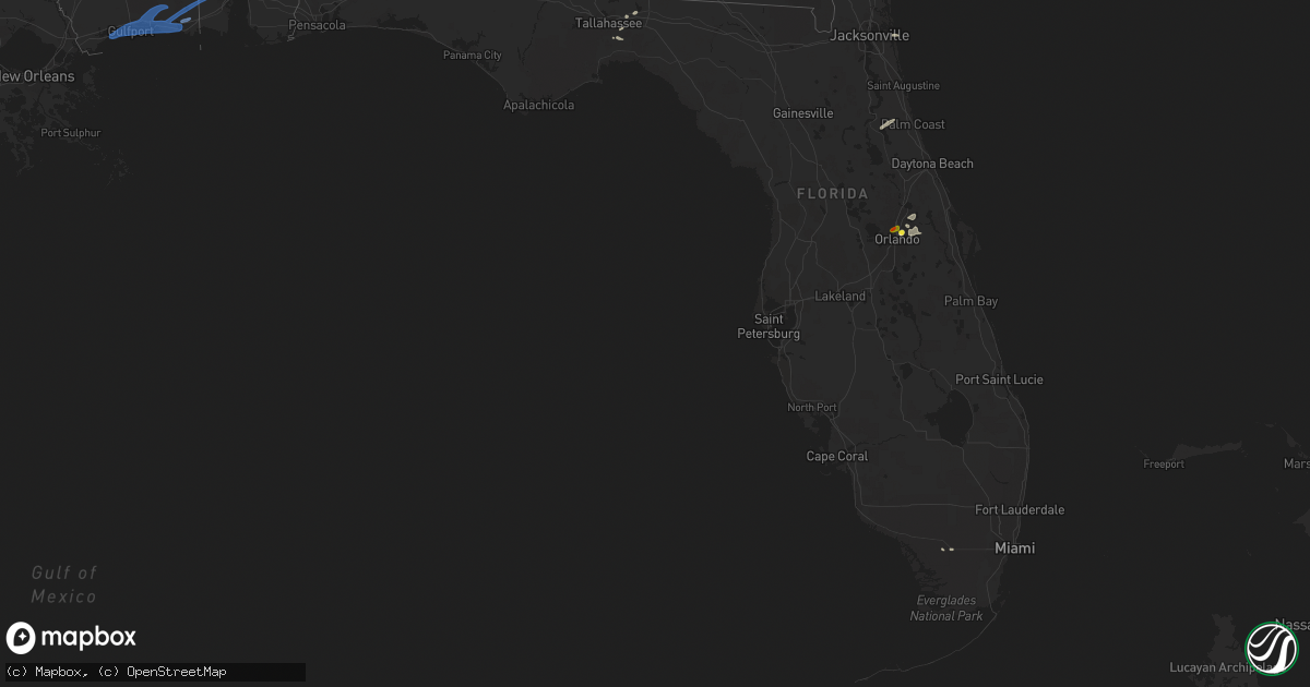 Hail map in Florida on June 24, 2020