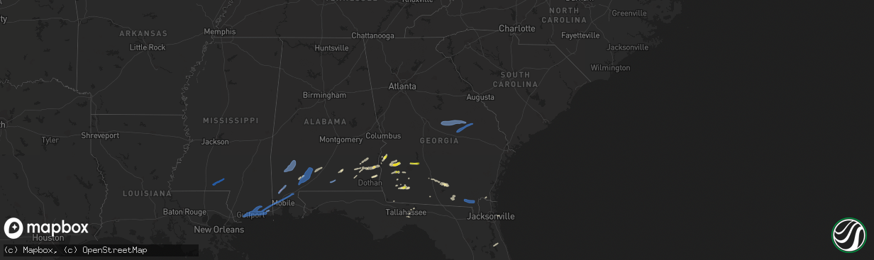 Hail map in Georgia on June 24, 2020