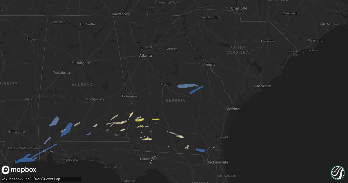 Hail map in Georgia on June 24, 2020