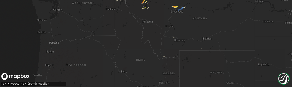 Hail map in Idaho on June 24, 2020