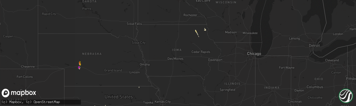 Hail map in Iowa on June 24, 2020