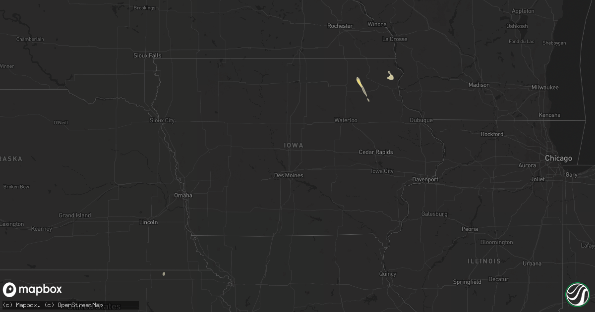 Hail map in Iowa on June 24, 2020