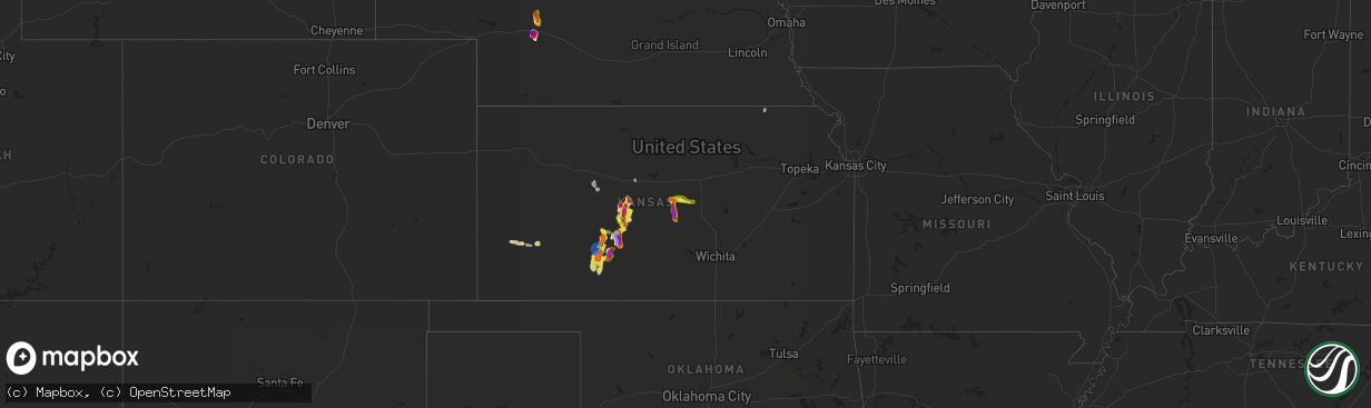 Hail map in Kansas on June 24, 2020