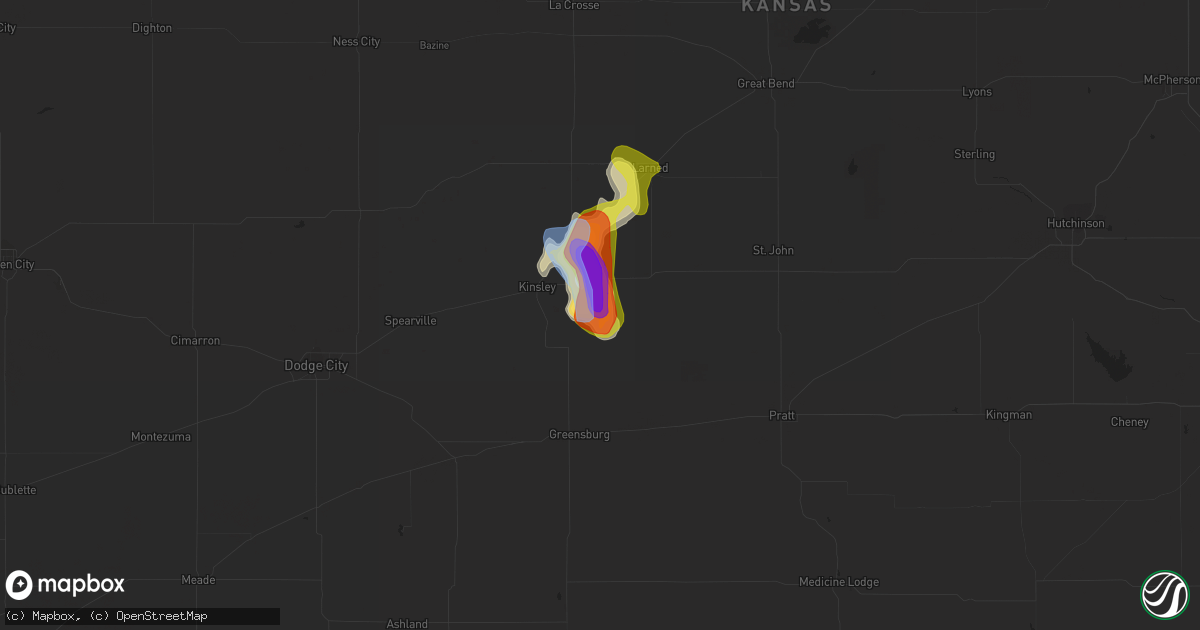 Hail map in Lewis, KS on June 24, 2020