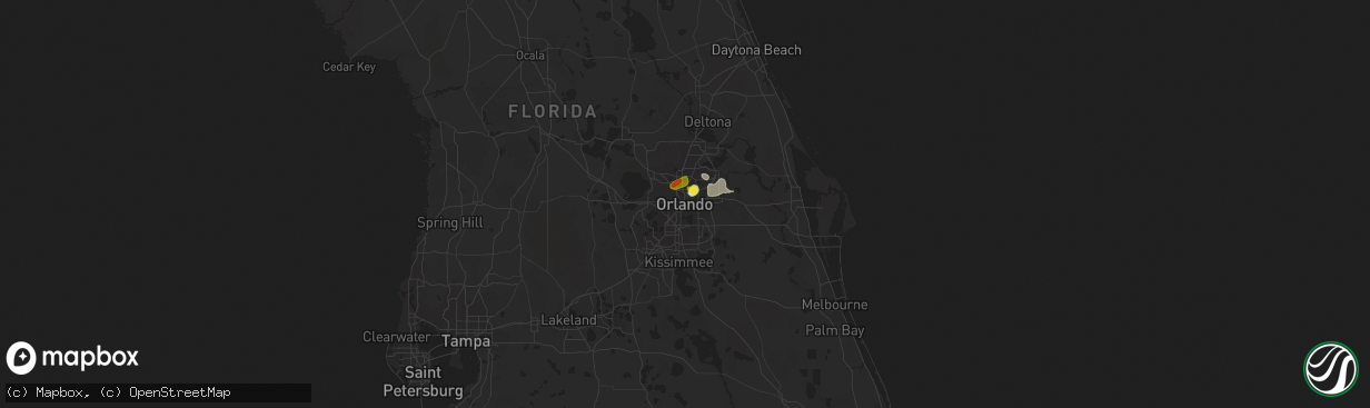 Hail map in Orlando, FL on June 24, 2020