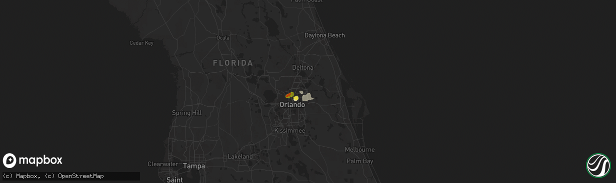 Hail map in Oviedo, FL on June 24, 2020