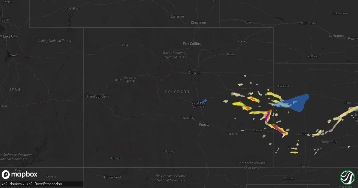 Hail map in Colorado on June 24, 2021