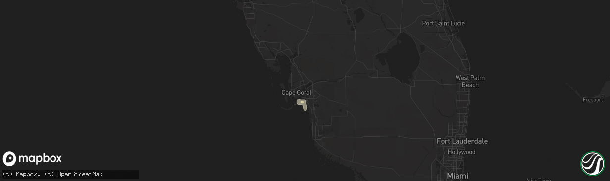 Hail map in Fort Myers, FL on June 24, 2021