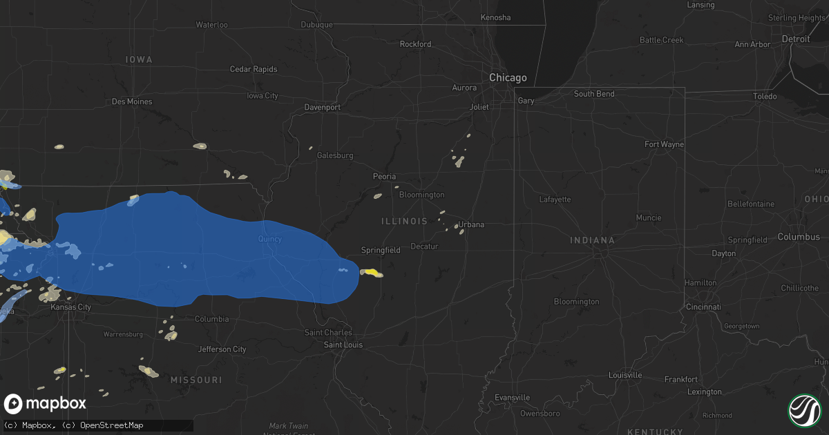 Hail map in Illinois on June 24, 2021