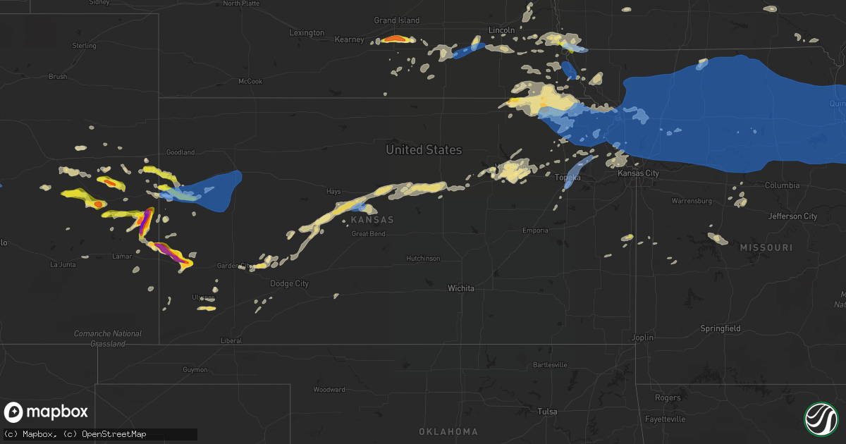 Hail map in Kansas on June 24, 2021
