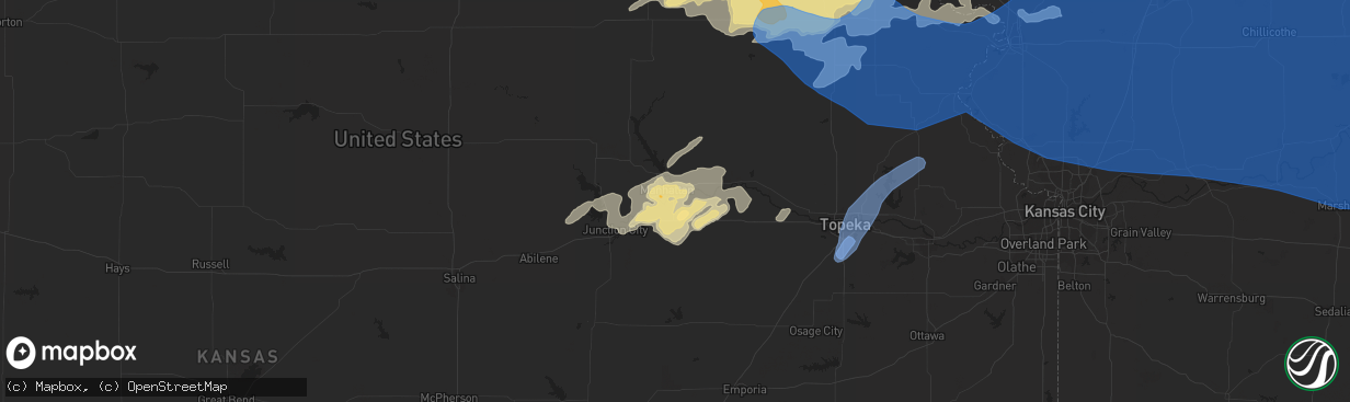 Hail map in Manhattan, KS on June 24, 2021