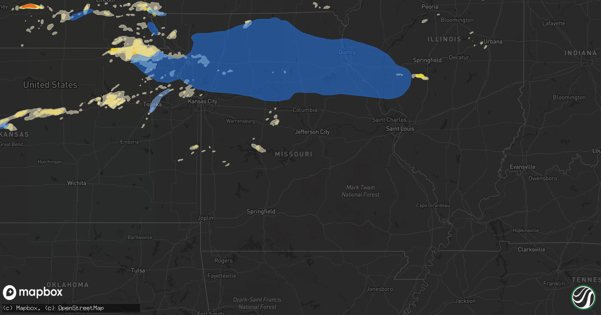 Hail map in Missouri on June 24, 2021
