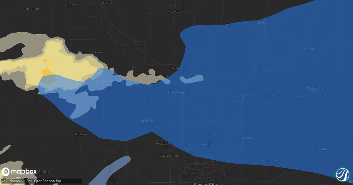 Hail map in Saint Joseph, MO on June 24, 2021
