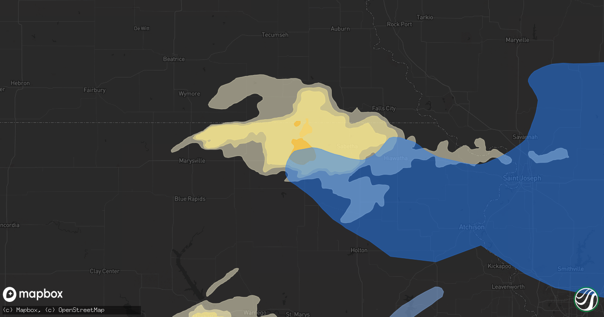 Hail map in Seneca, KS on June 24, 2021