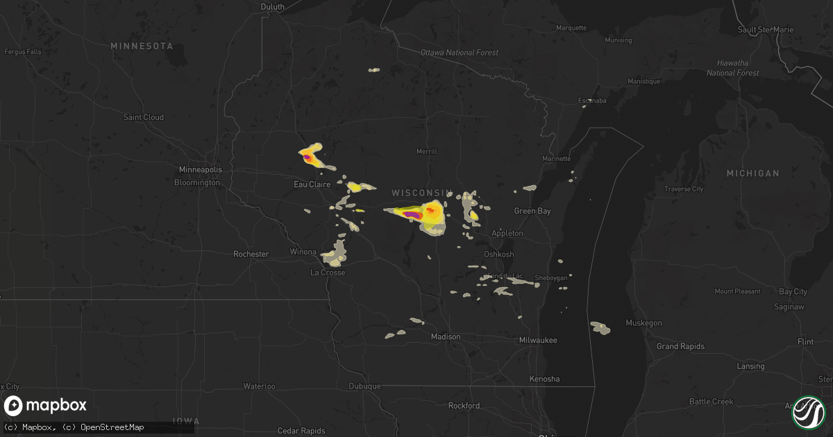 Hail map on June 24, 2021