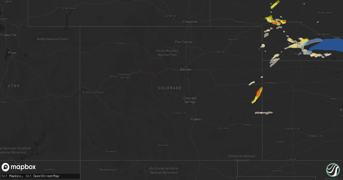 Hail map in Colorado on June 24, 2022