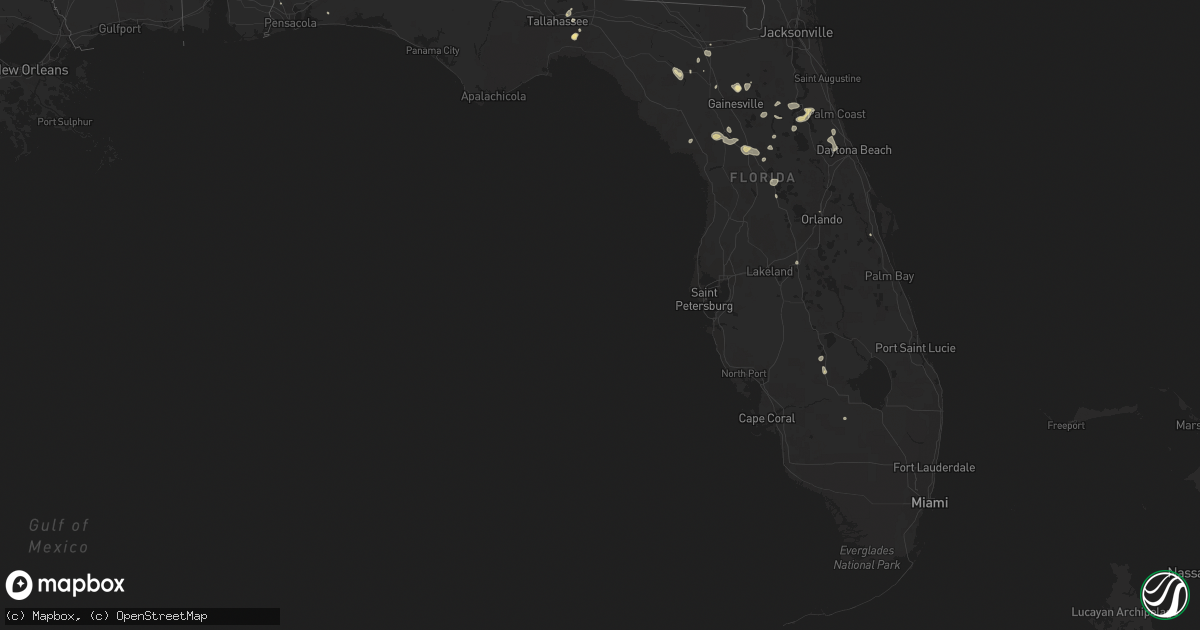 Hail map in Florida on June 24, 2022