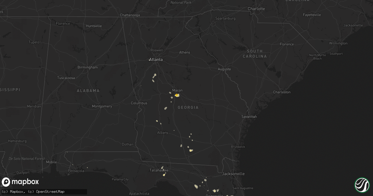 Hail map in Georgia on June 24, 2022