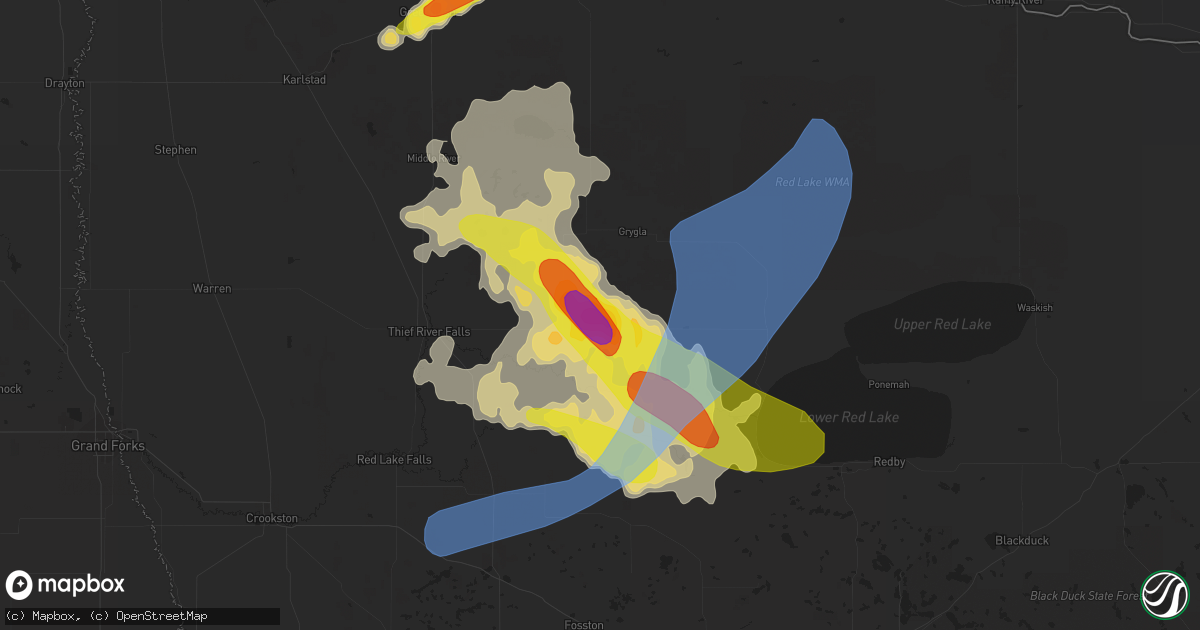 Hail map in Goodridge, MN on June 24, 2022