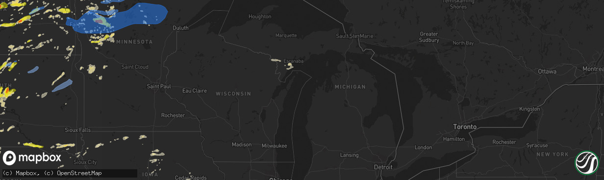 Hail map in Michigan on June 24, 2022