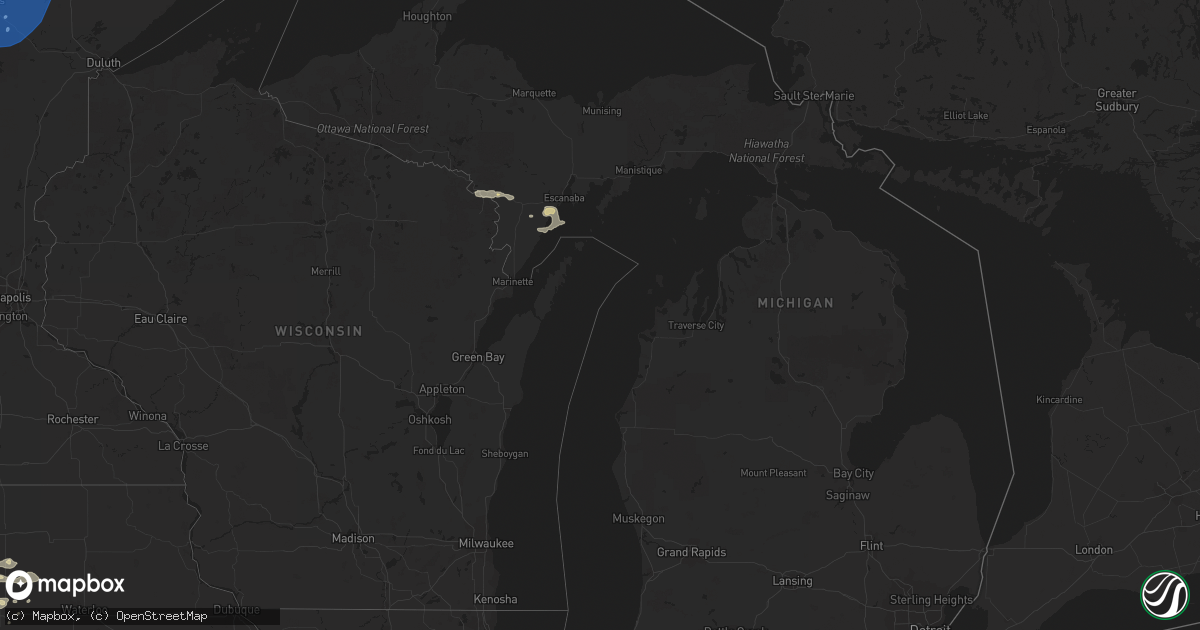 Hail map in Michigan on June 24, 2022