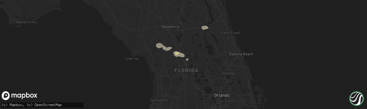 Hail map in Ocala, FL on June 24, 2022