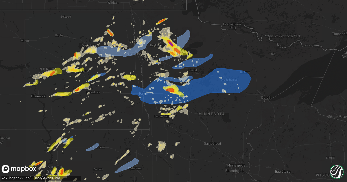 Hail map on June 24, 2022