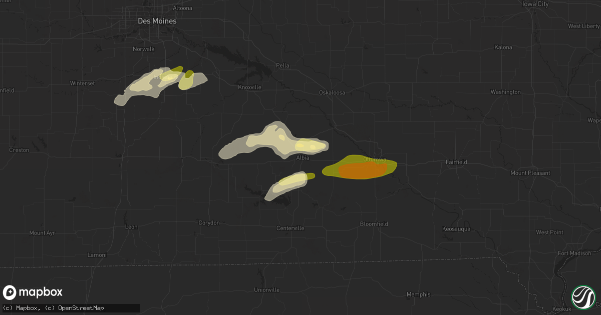 Hail map in Albia, IA on June 24, 2023