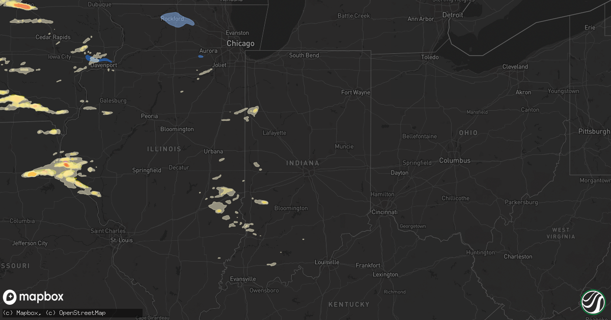 Hail map in Indiana on June 24, 2023