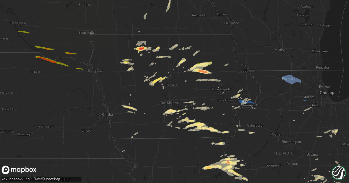 Hail map in Iowa on June 24, 2023