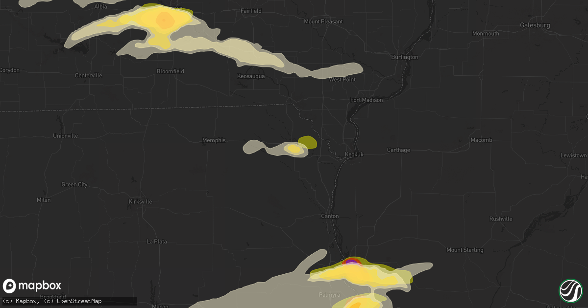 Hail map in Kahoka, MO on June 24, 2023