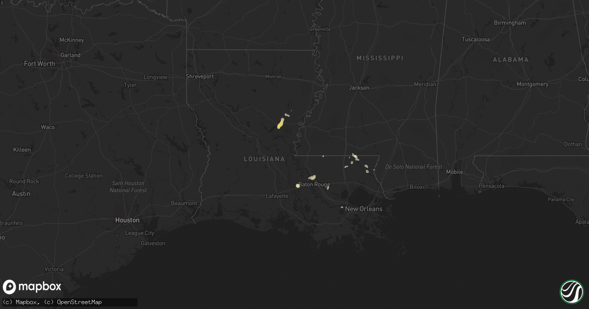 Hail map in Louisiana on June 24, 2023