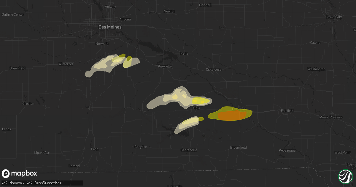 Hail map in Lovilia, IA on June 24, 2023