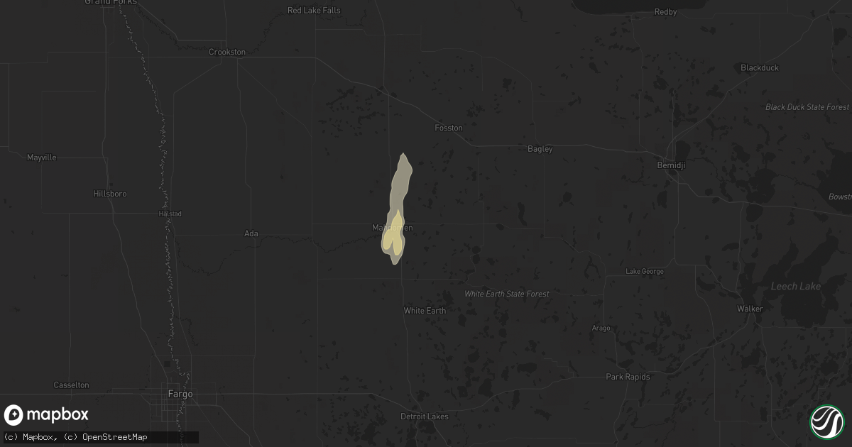Hail map in Mahnomen, MN on June 24, 2023