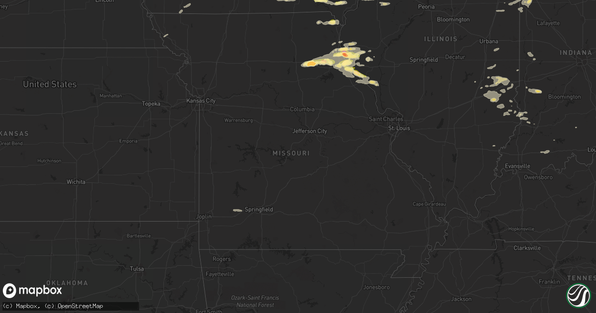 Hail map in Missouri on June 24, 2023
