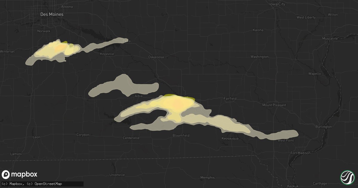 Hail map in Ottumwa, IA on June 24, 2023