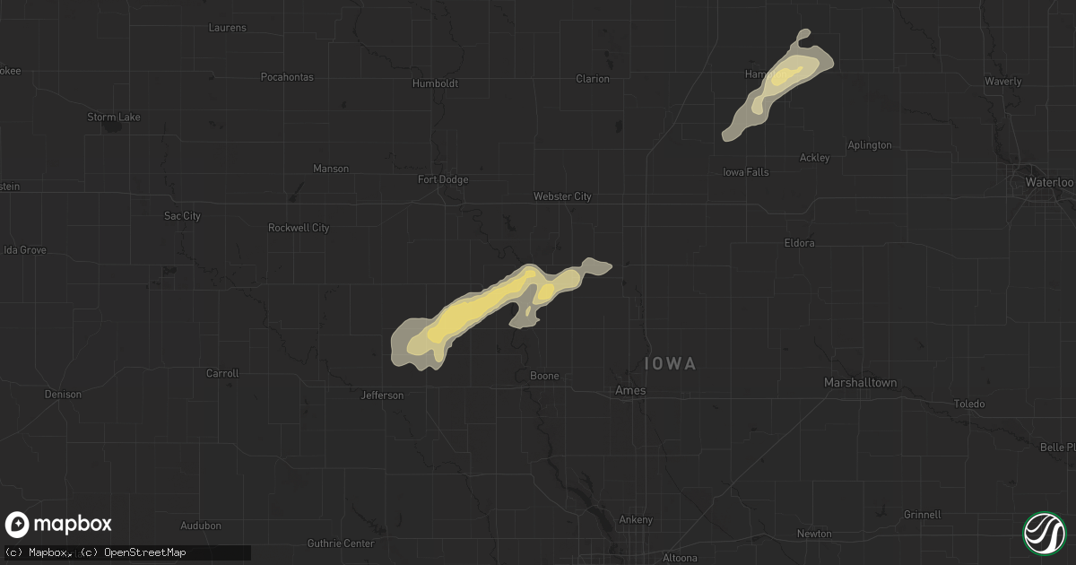 Hail map in Stratford, IA on June 24, 2023
