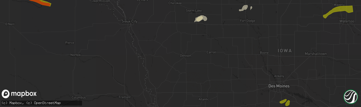 Hail map in Wagner, SD on June 24, 2023