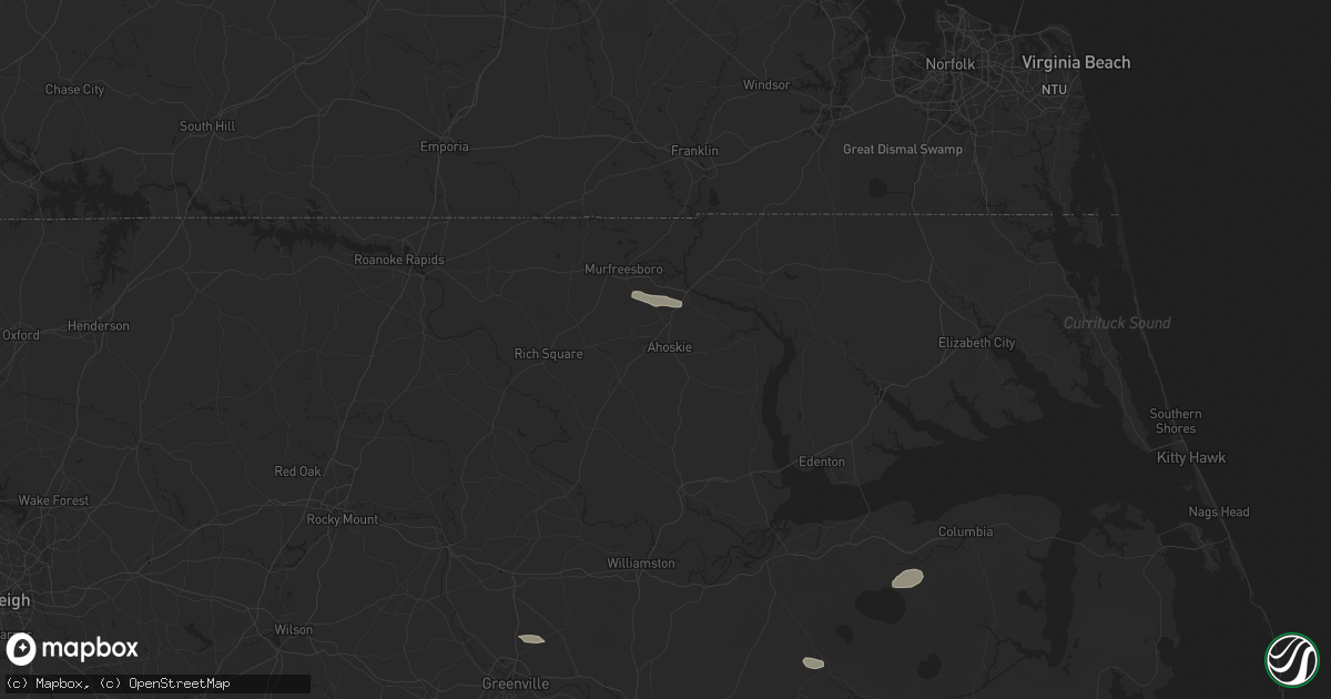 Hail map in Ahoskie, NC on June 24, 2024