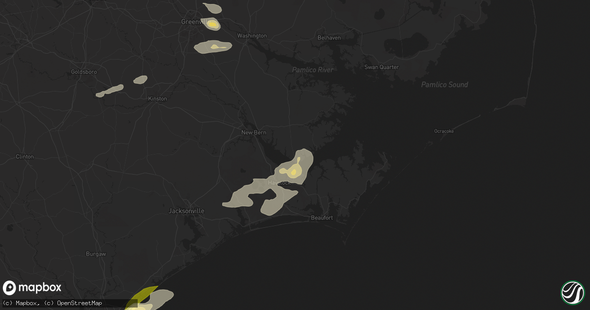 Hail map in Arapahoe, NC on June 24, 2024