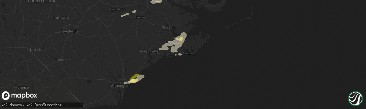 Hail map in Atlantic Beach, NC on June 24, 2024