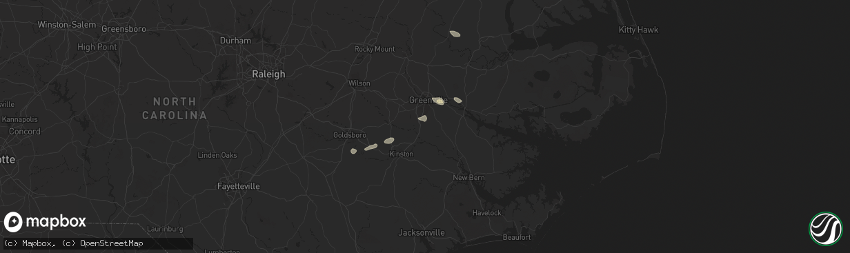 Hail map in Ayden, NC on June 24, 2024