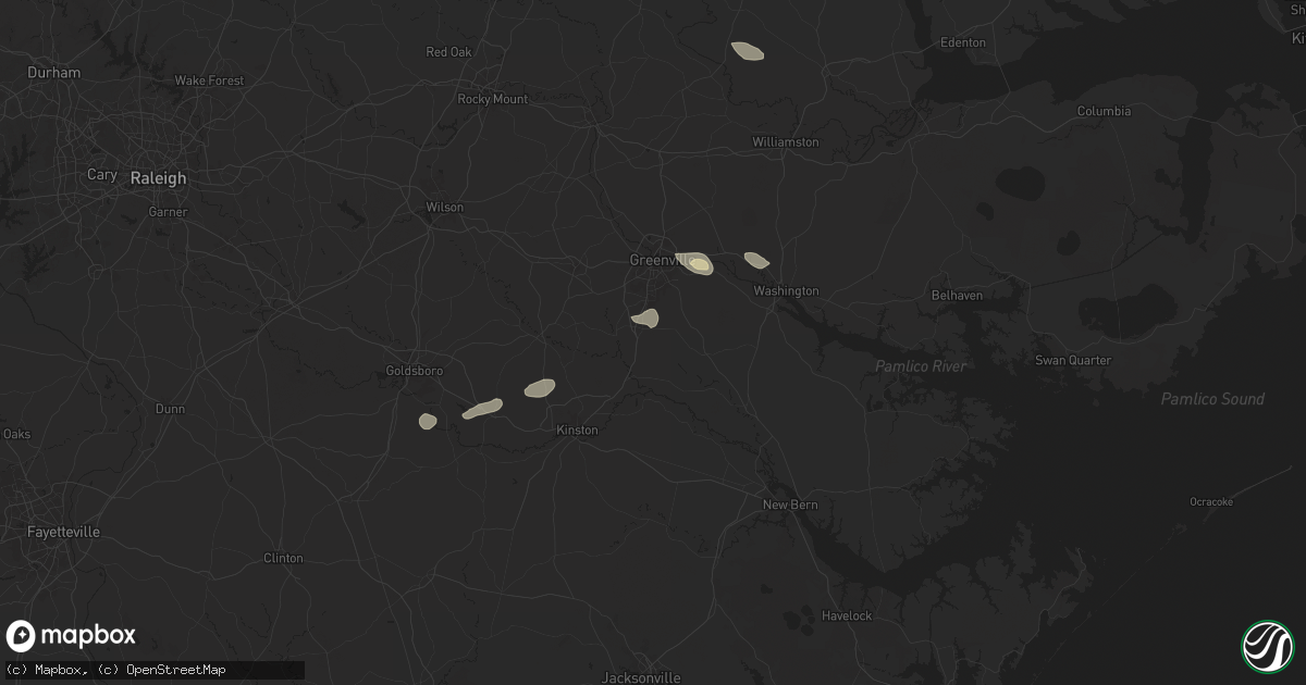 Hail map in Ayden, NC on June 24, 2024