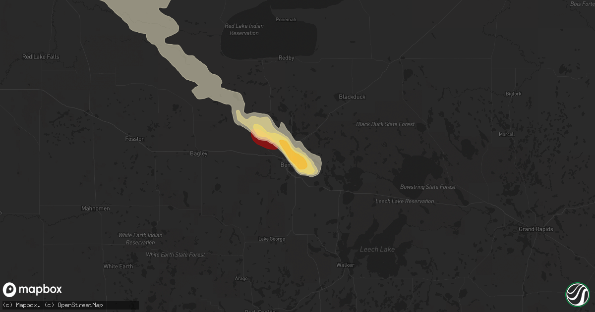 Hail map in Bemidji, MN on June 24, 2024