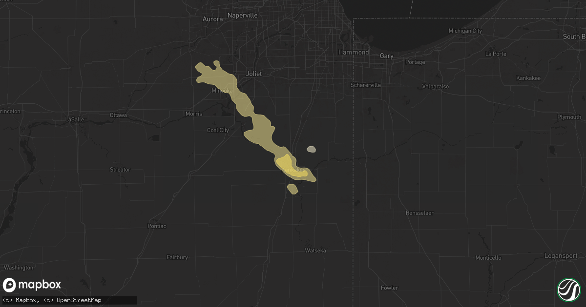 Hail map in Bourbonnais, IL on June 24, 2024