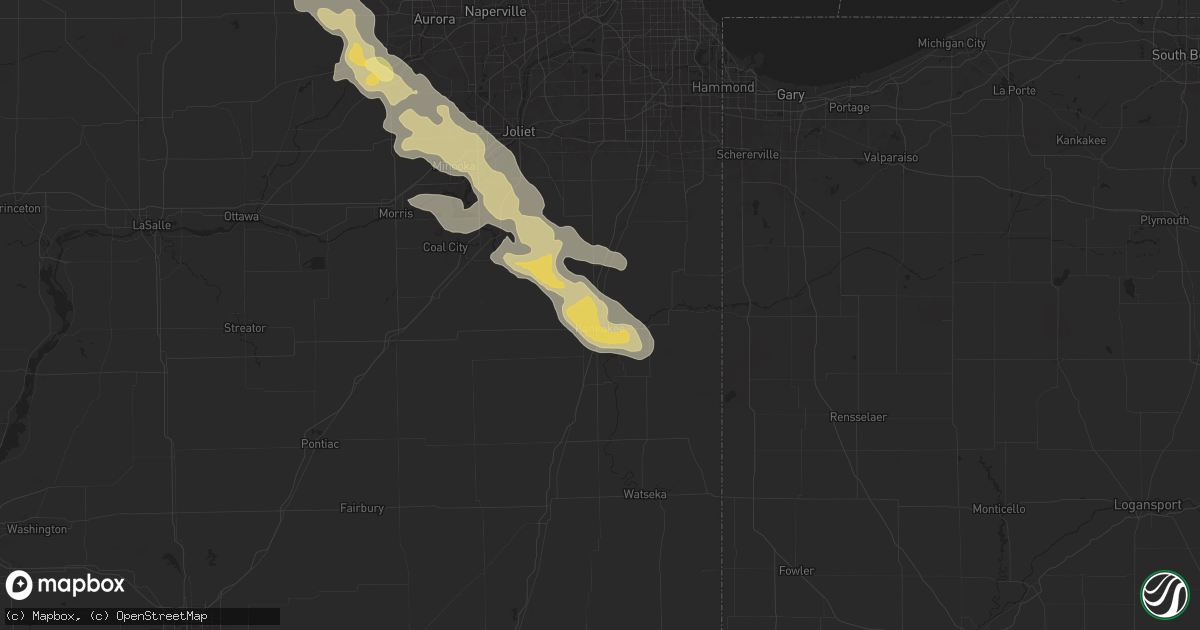 Hail map in Bradley, IL on June 24, 2024